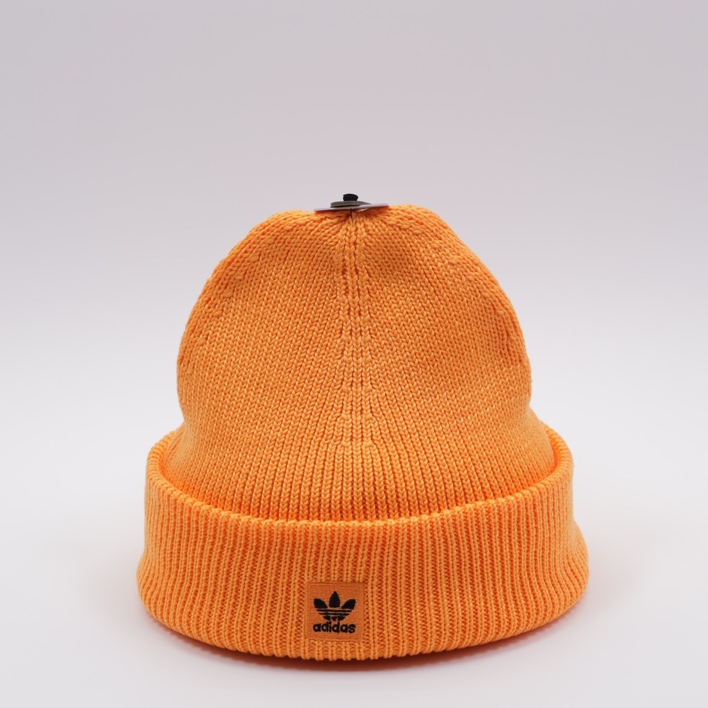 Adidas Originals Men's Embroidered Logo Terrace Ribbed Beanie Orange One Size - Picture 2 of 8